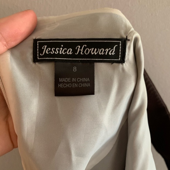 Brown with Embroidery Knee Length Dress - Picture 4 of 4